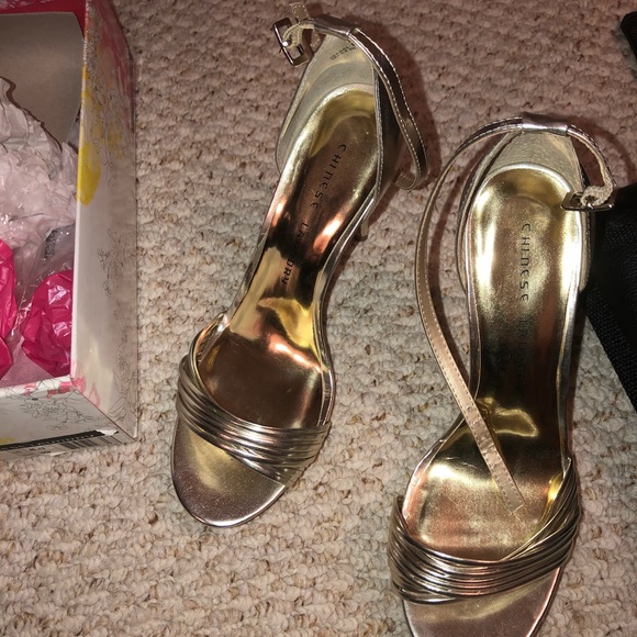 EUC CHINESE LAUNDRY LIGHT GOLD ISABEL HEELS - Picture 4 of 6